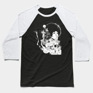 My Superheroes are BLACK! Black and White illustration Baseball T-Shirt